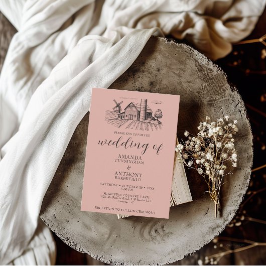 Country Western Barn Faire-part de mariage