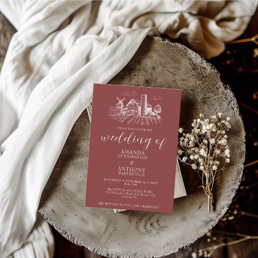 Country Western Barn Faire-part de mariage