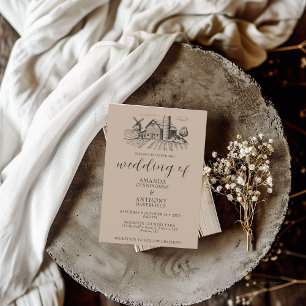 Country Western Barn Faire-part de mariage