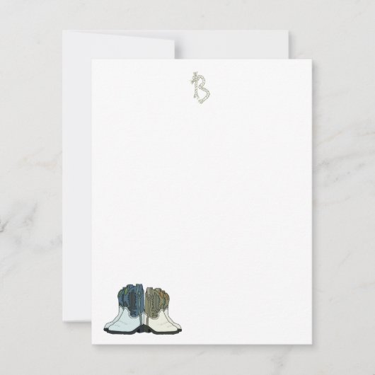 Country Western Boots Monogrammes plats Cartes de (Devant)
