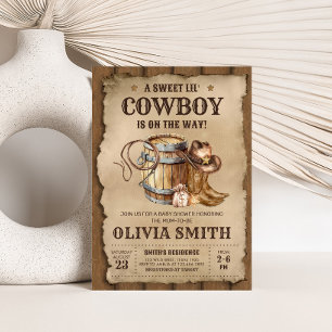 Country Western Cowboy Baby shower Kaart
