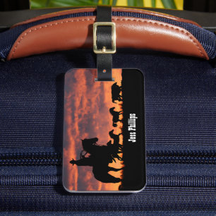 Country Western Cowboy Bagagelabel