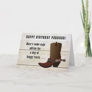 Country Western Cowboy Boot Fun Naam toevoegen Ver Kaart