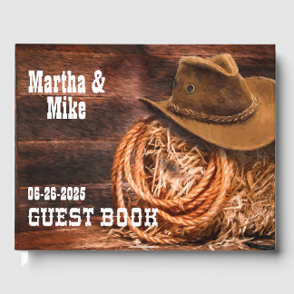 Country Western Cowboy Hoed Lasso Landelijke Bruil Gastenboek