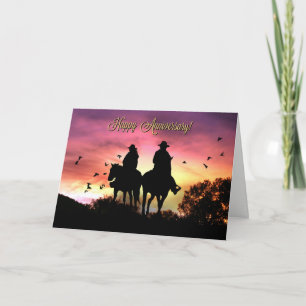 Country Western Cowboy Jubileumkaart Kaart