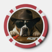 Country Western Cowboy Pitbull Poker Poker Chips (Achterkant)