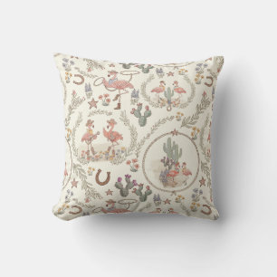 Country Western Flamingo Worp Kussen
