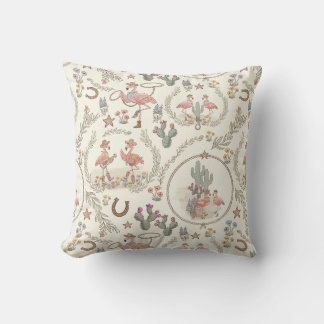 Country Western Flamingo Worp Kussen