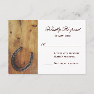 Country Western Horseshoe Rustic Wedding Carte RSV