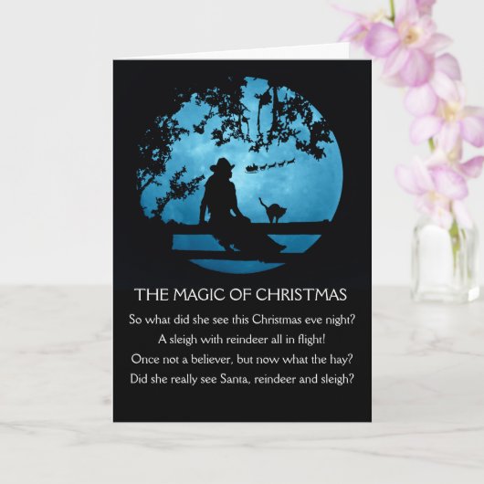 Country Western Kerstmagie Cowgirl Kaart (Orchidee)