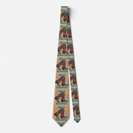 Country Western Line Dance Boot Scootin' Necktie Stropdas (Voorkant)