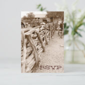 Country Western Paardenkraal Trouw RSVP Kaarten Kaartje (Staand voorkant)