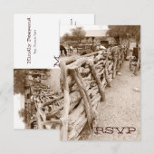 Country Western Paardenkraal Trouw RSVP Kaarten Kaartje (Voorkant / Achterkant)