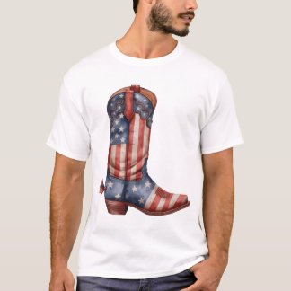 Country Western Patriottische Laarzen T-shirt