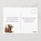 Country Western, Roses, Invitation 15e Anniversair (Dos)