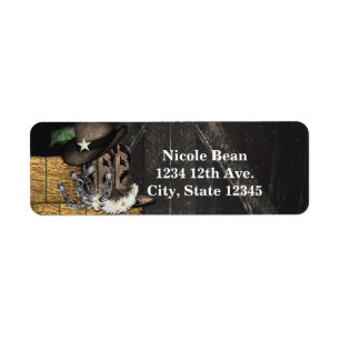 Country Western Rustic Barn Uitnodiging Etiket
