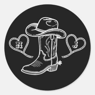 Country Western Vintage Laatste Rodeo Meisjesuitje Ronde Sticker