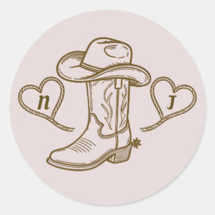 Country Western Vintage Laatste Rodeo Roze Ronde Sticker