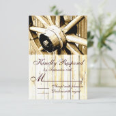 Country Western Wagon Wheel Wedel Cartes RSVP (Debout devant)