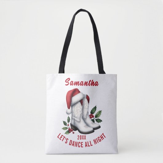 Country Western Witte Cowboylaarzen Tote Draagtas (Voorkant)