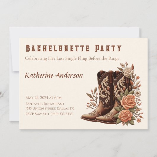 Country Westerne vrijgezellenfeest Kaart (Voorkant)