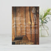 Country Windmill Barn Wood Wedding Invitations (Debout devant)