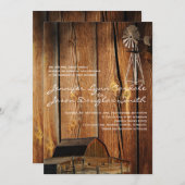Country Windmill Barn Wood Wedding Invitations (Devant / Derrière)