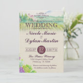 Country Wine Wedding Vineyard Bourgogne Kaart (Staand voorkant)