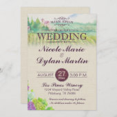 Country Wine Wedding Vineyard Bourgogne Kaart (Voorkant / Achterkant)