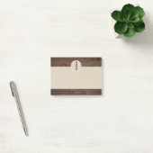 Country Wood & Brown Kraft rustiek Monogram Initia Post-it® Notes (Kantoor)