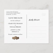 Country Wood Burlap Lace String Lights Wedding Aankondigingskaart (Achterkant)