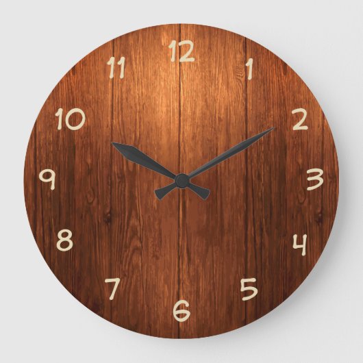 Country Wood Look Kitchen Clock Grote Klok (Voorkant)