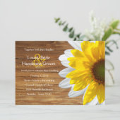 Country Wood Sunflower Invitation Mariage d'été (Debout devant)