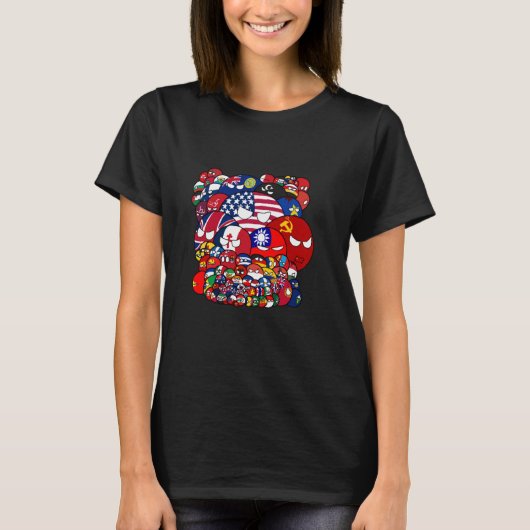 Countryballs Wereldoorlog grappig T-shirt (Voorkant)