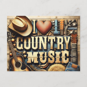 Countrymuziek. Briefkaart