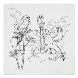 Countryside Chatter (part 4 of a set) Perfect Poster