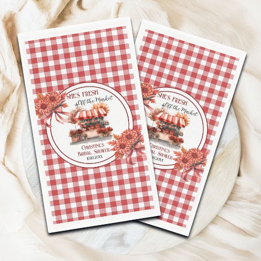 Countryside Picknick Gingham Bruidsmeisje Feest Servet