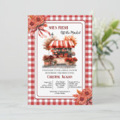 Countryside Picknick QR Code Bruidsfeest Kaart (Staand voorkant)