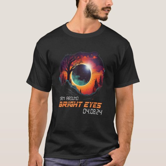 Countryside Total Solar Eclipse 2024 Turn Around B T-shirt (Voorkant)