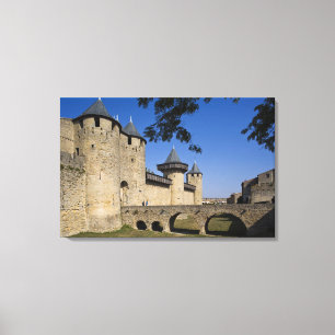 Counts Castle, Carcassonne, Aude, Languedoc Canvas Afdruk