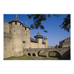 Counts Castle, Carcassonne, Aude, Languedoc Foto Afdruk