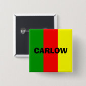 County Carlow Flag Badge Vierkante Button 5,1 Cm (Voorkant /achterkant)