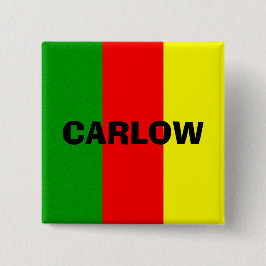County Carlow Flag Badge Vierkante Button 5,1 Cm