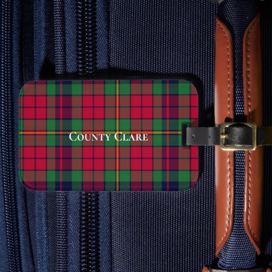 County Clare Tartan Bagagelabel (Voorkant Insitu 4)