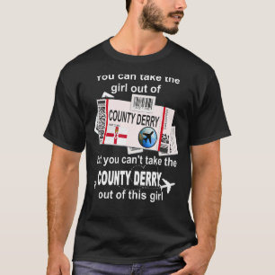 County Derry Boarding Pass County London Gir T-shirt