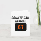County Jail Prison Inmate 67 Halloween Funny Mens Kaart (Voorkant)