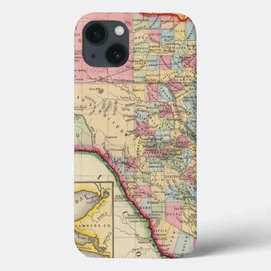 County Map of Texas Case-Mate iPhone Case (Achterkant)