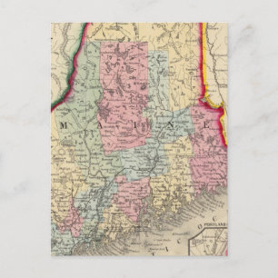 County Map of the State of Maine Briefkaart