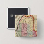 County Map of the State of Maine Vierkante Button 5,1 Cm (Voorkant /achterkant)