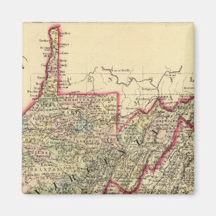 County map West Virginia Magneet